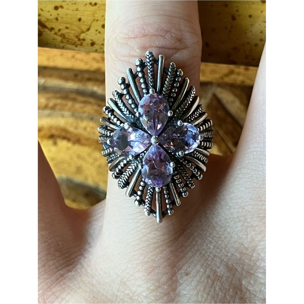 Rose de France Amethyst Sterling Silver Ring Size 7